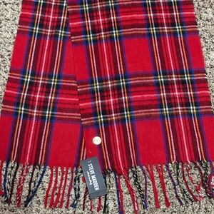 Steve Madden Vibrant Red Plaid Scarf